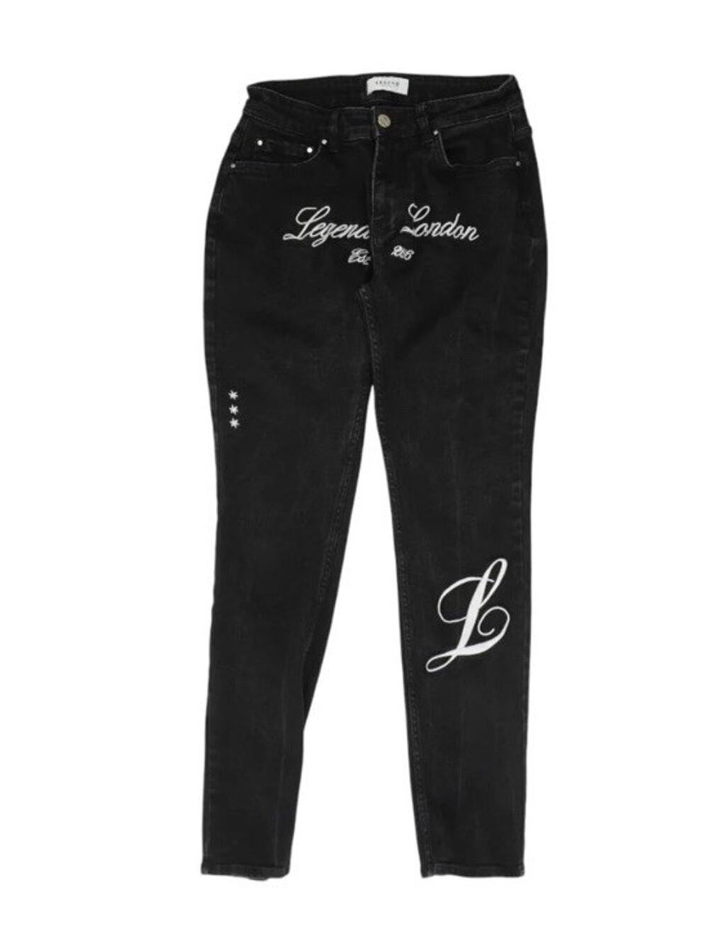 NWT Legend London Men’s Black Slim Graffiti Jeans W30 L32